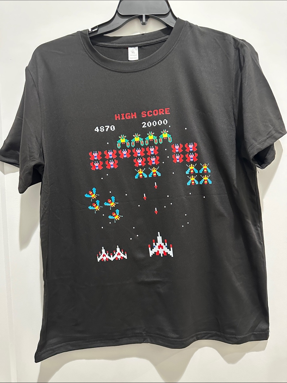 Retro Galaga Arcade Game Graphic Tee - Black